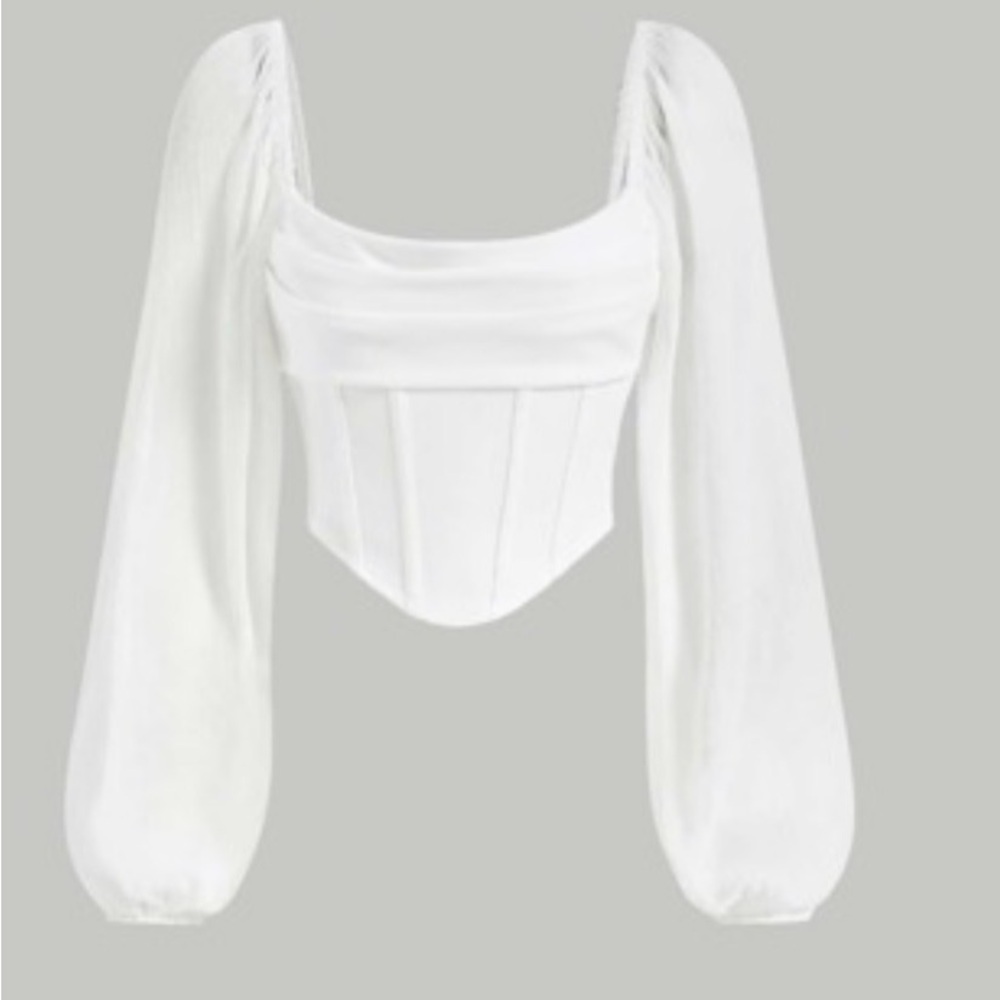 SHEIN White Puff Sleeve Blouse